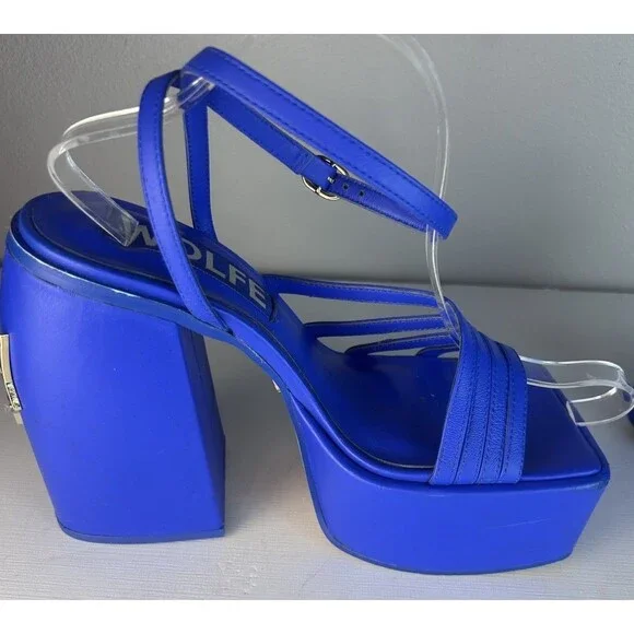 Naked Wolfe Platform Sandals jada Royal Blue Size EU 39 US 9 - Picture 11 of 13